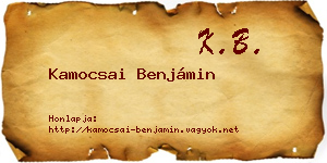 Kamocsai Benjámin névjegykártya