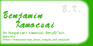 benjamin kamocsai business card